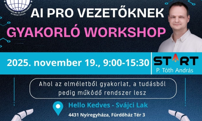 AI PRO vezetőknek – gyakorló workshop Nyíregyházán