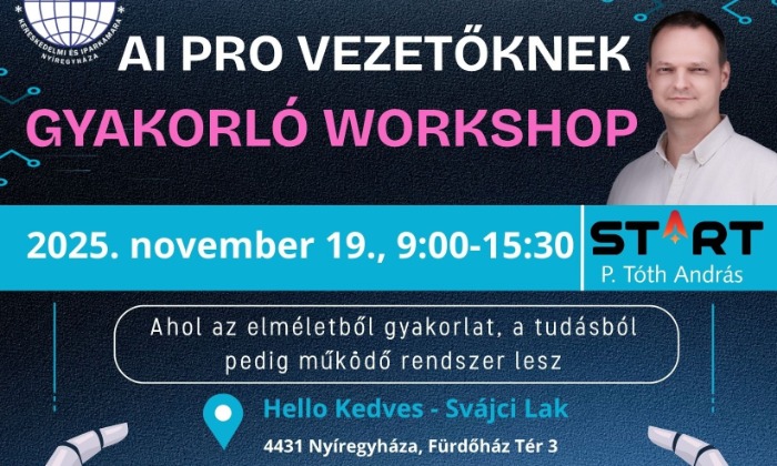AI PRO vezetőknek – gyakorló workshop Nyíregyházán