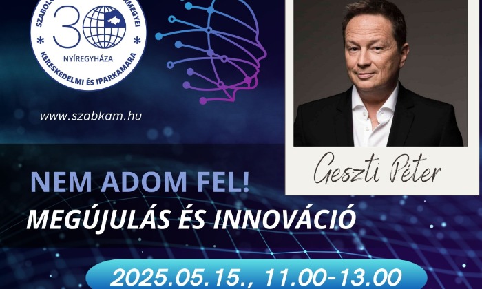 Meghívó – Geszti Péter: Nem adom fel! Megújulás és innováció