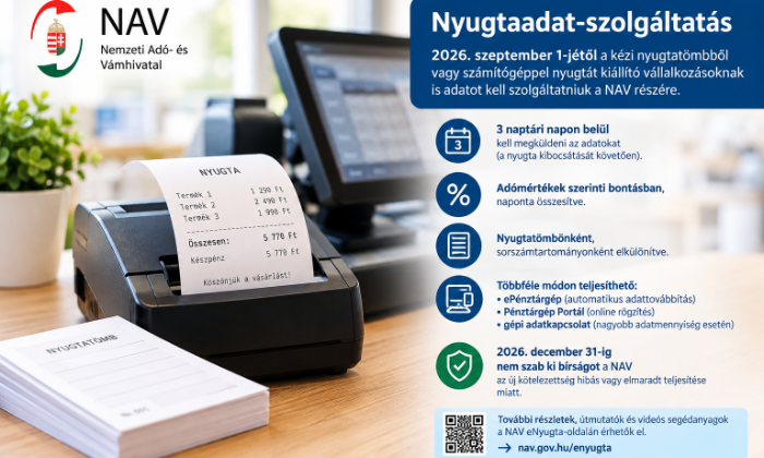 Információs kártyával segíti a NAV a nyugtaadat-szolgáltatás teljesítését