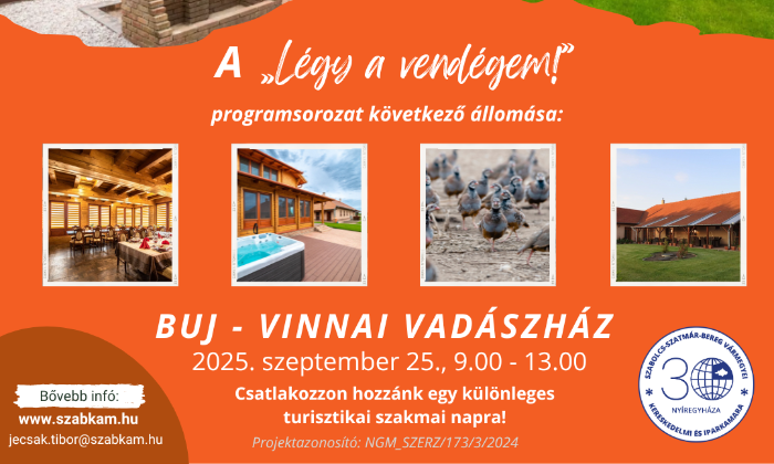 "Légy a vendégem!" – Szakmai nap a turizmus jövőjéről a Vinnai Vadászházban