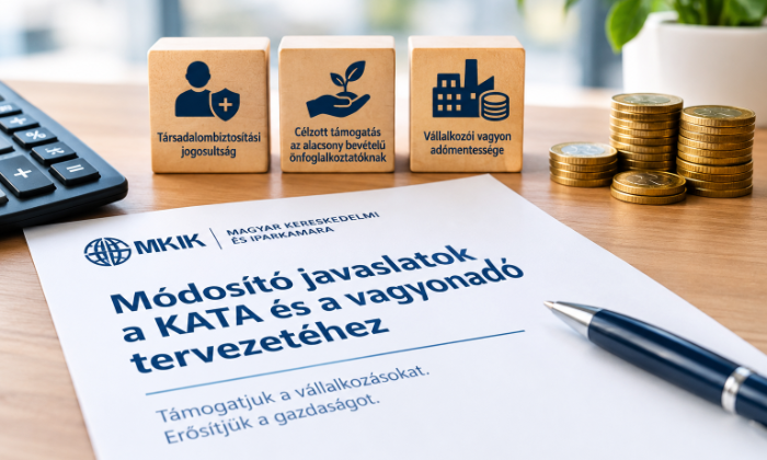 Módosító javaslatokat nyújtott be az MKIK a KATA és a vagyonadó tervezetéhez