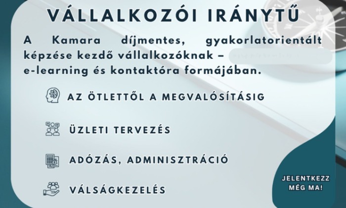 Vállalkozói Iránytű – díjmentes képzés leendő és kezdő vállalkozóknak