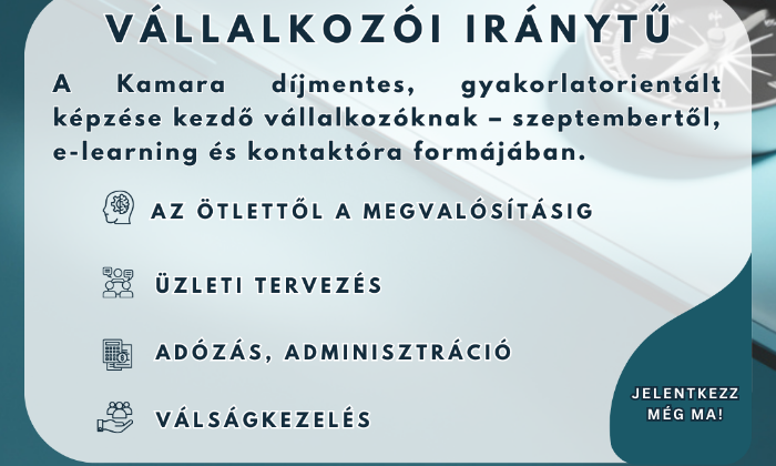 Indul a Vállalkozói Iránytű – díjmentes képzés leendő és kezdő vállalkozóknak